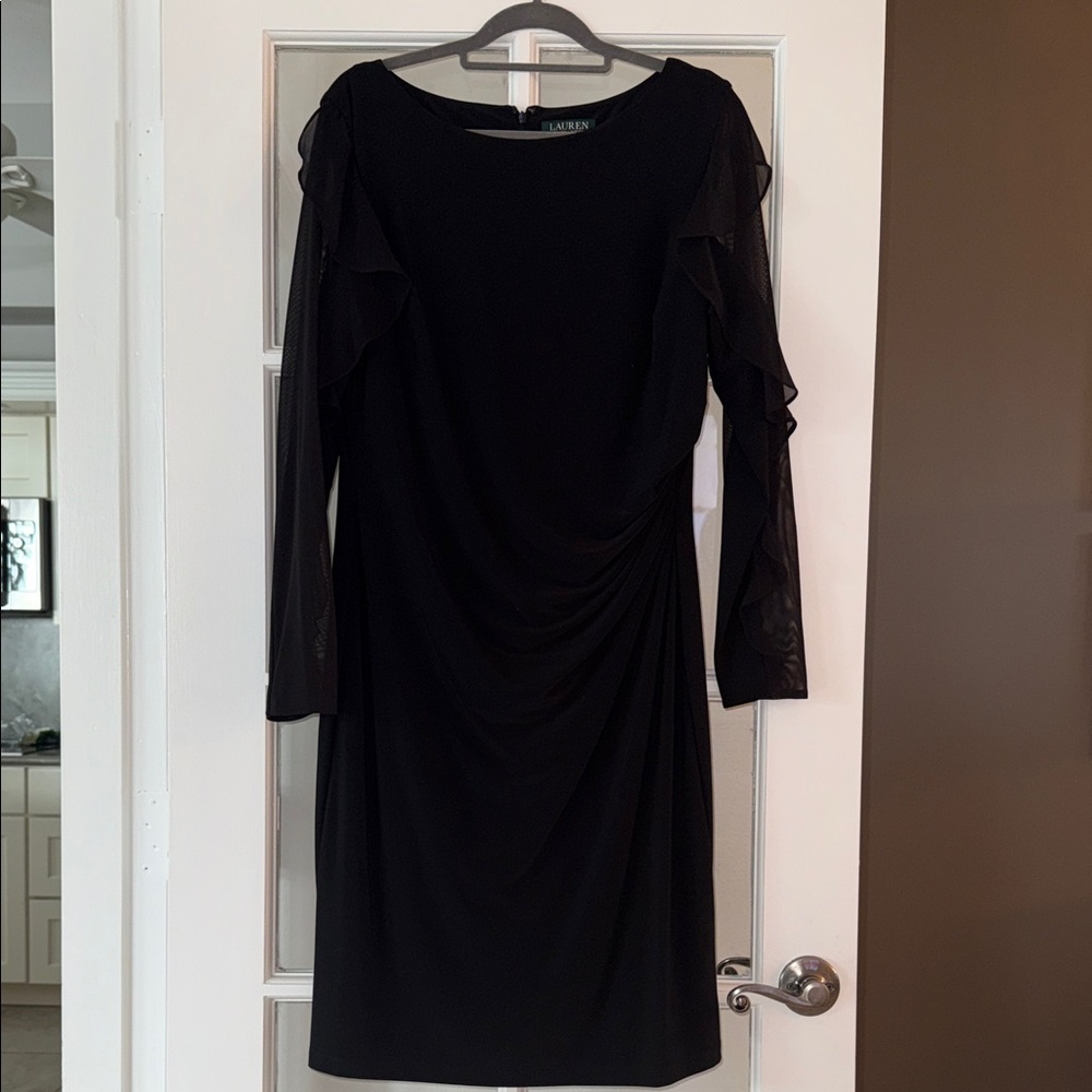 Black Ruffle Sleeve Dress